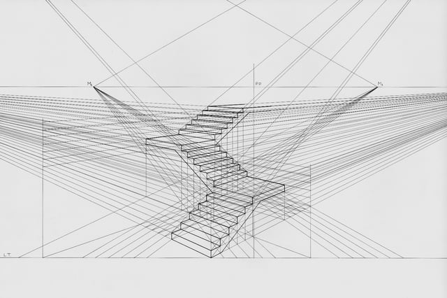 Staircase in two-point perspective