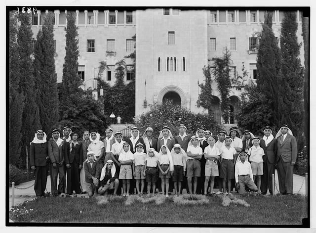 Christian Arab boys at the Jerusalem YMCA, 1938