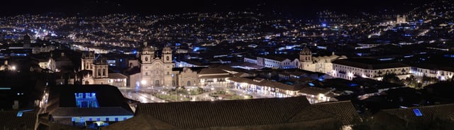 Plaza de Armas de Cusco, at night