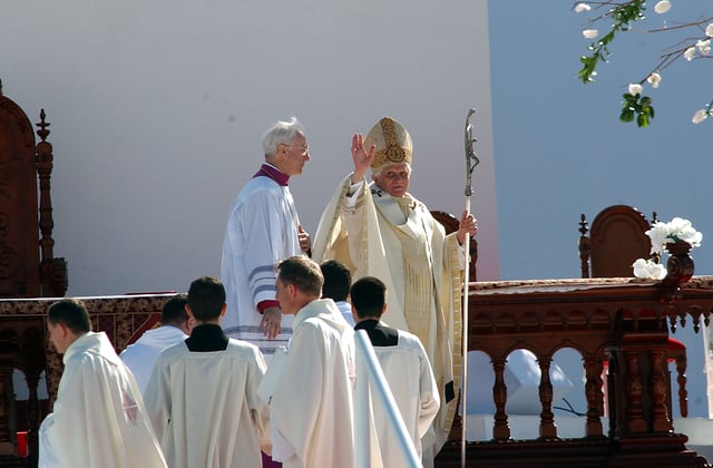 Pope Benedict at the canonization of Frei Galvão