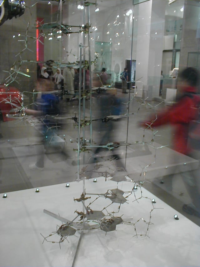 DNA model built by Crick and Watson in 1953, on display in the Science Museum, London