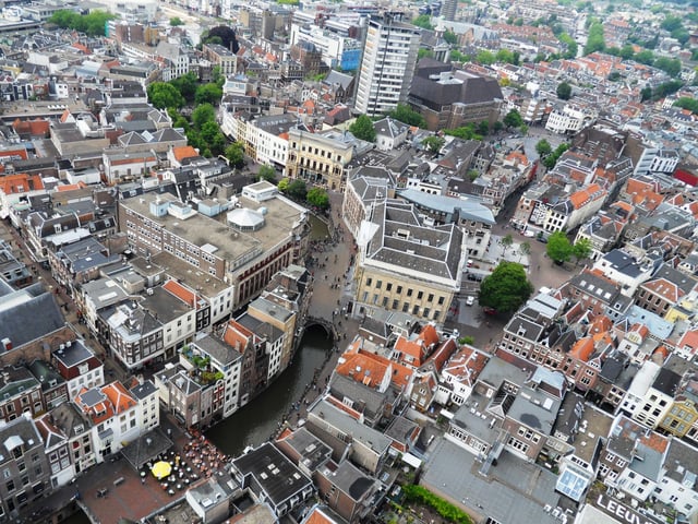 Aerial view of Utrecht from the Dom Tower