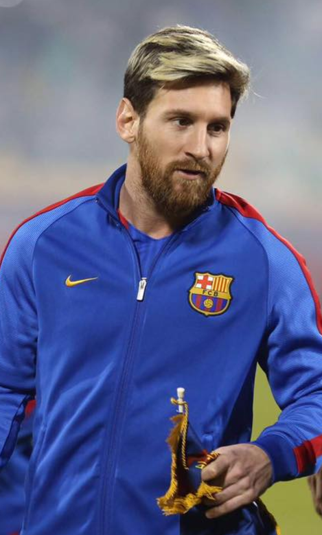 Messi prior to a friendly game with Al Ahli SC in Doha, Qatar in December 2016