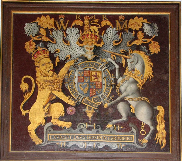 The Royal Arms as used by the House of Stuart (these being of William III and Mary II (1688-1694/1702))