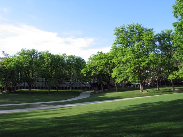 A. Ray Olpin University Union and courtyard.