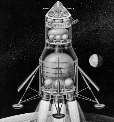 Early Apollo configuration for Direct Ascent and Earth Orbit Rendezvous, 1961
