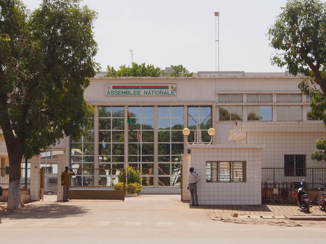 The National Assembly building in downtown Ouagadougou