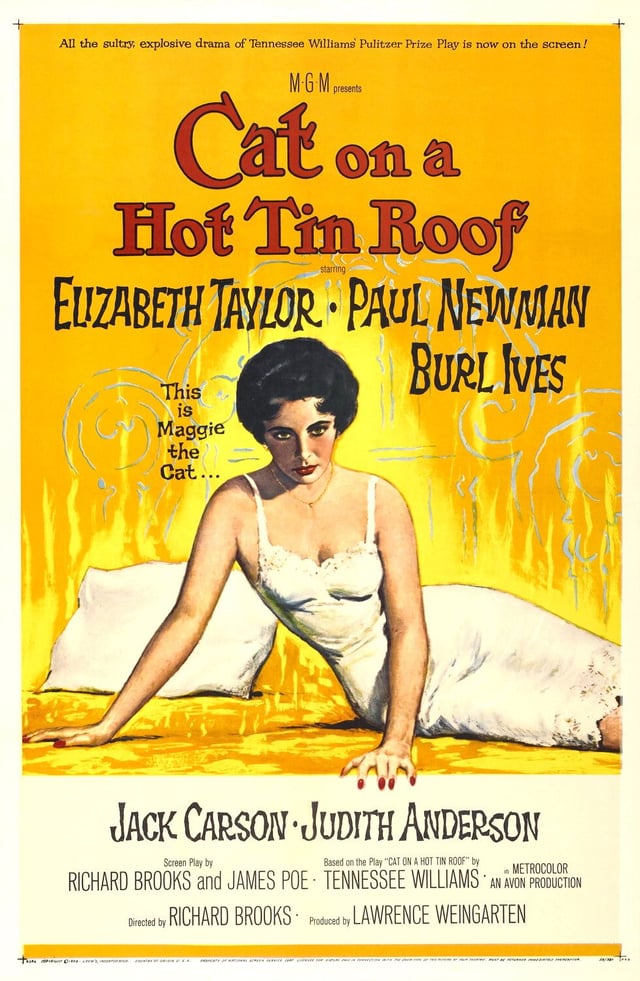Promotional poster for Cat on a Hot Tin Roof