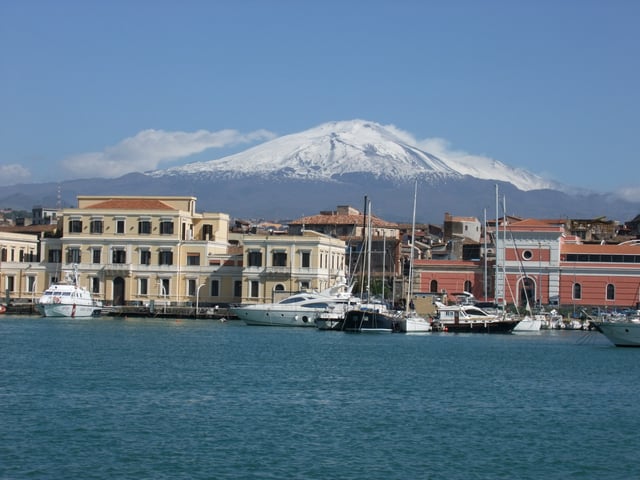 Catania, Sicily, with Mount Etna in the background