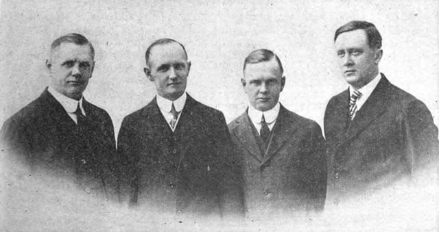 From left: William A. Davidson, Walter Davidson, Sr., Arthur Davidson and William S. Harley