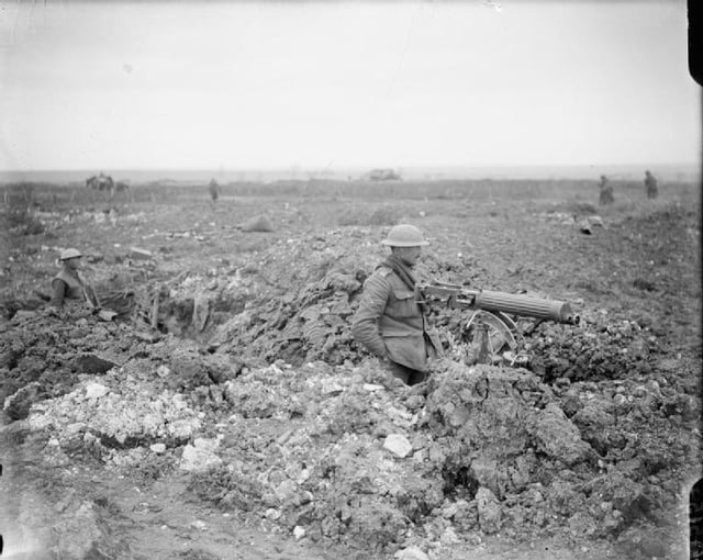 A British machine gun post near Feuchy.