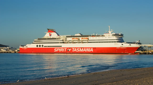 The Spirit of Tasmania links the island with mainland Australia.