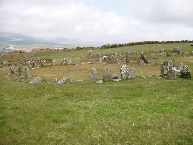 The Braaid in central Isle of Man, with remnants of a Celtic-Norse roundhouse and two longhouses, c. AD 650–950