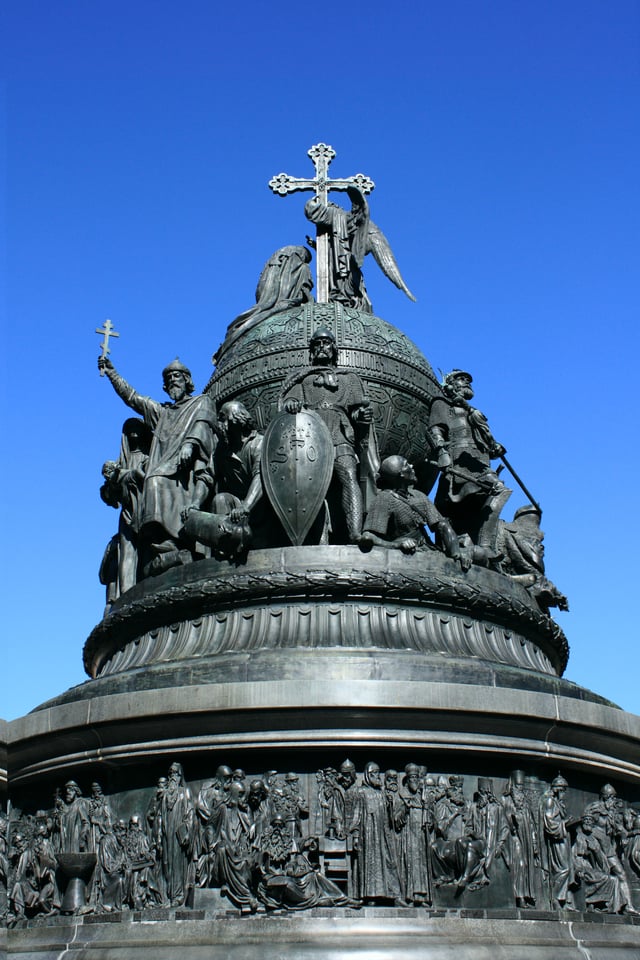 The Millennium of Russia monument built in 1862 to celebrate one-thousand years of Russian history.