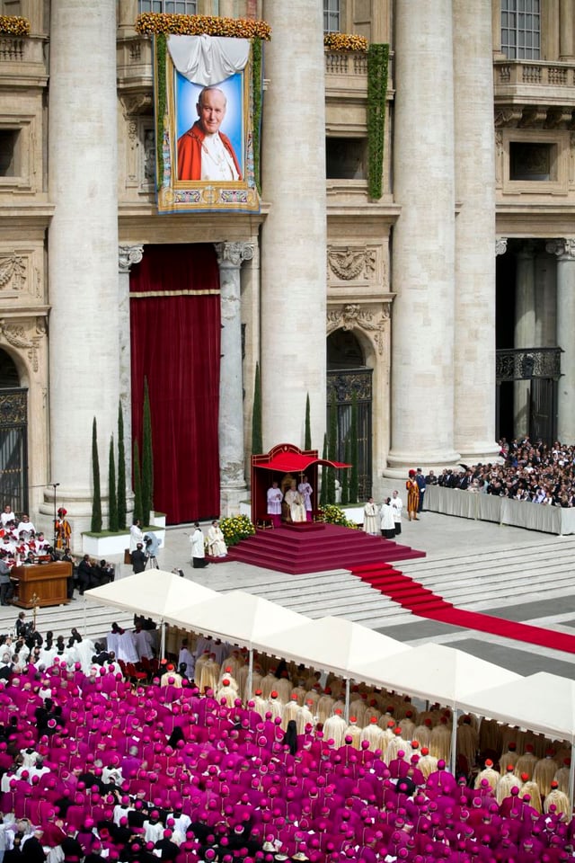 1.5 million St. Peter's Square attendees witness the beatification of John Paul II on 1 May 2011 in Vatican City