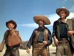 Armendáriz with Harry Carey Jr. and John Wayne in 3 Godfathers (1949)