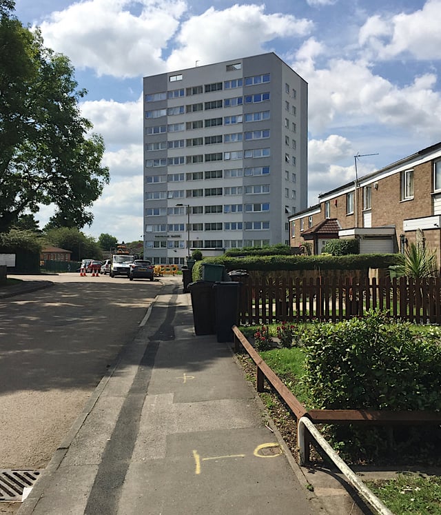 A block of flats in Birmingham, England
