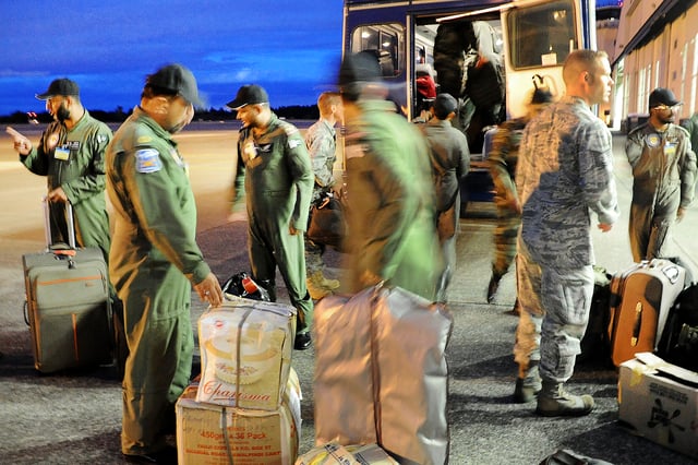 Pakistan Air Force airmen are participating in relief operations