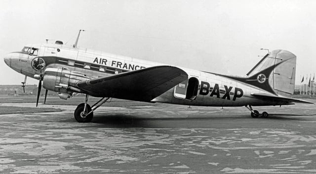 Air France Douglas DC-3 at Manchester Airport in 1952