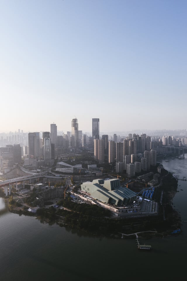 Jiangbeizui Central Business District from above, taken in 2018