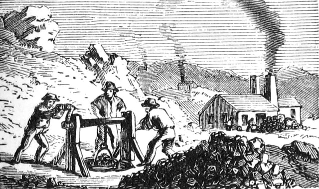 Lead mining in the upper Mississippi River region in the United States in 1865