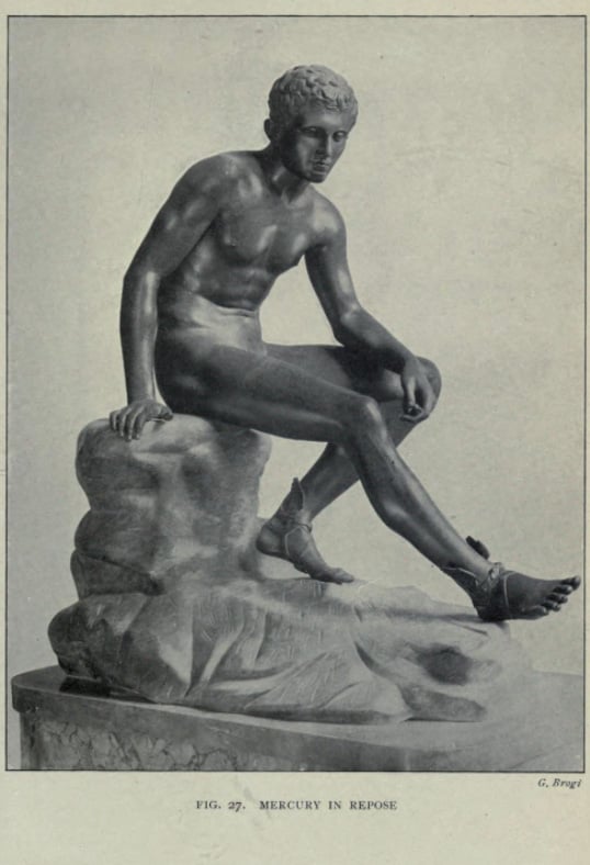 Seated Hermes, excavated at the Villa of the Papyri.