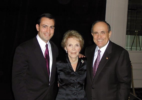 Congressman Vito Fossella, First Lady Nancy Reagan, and Giuliani, 2002