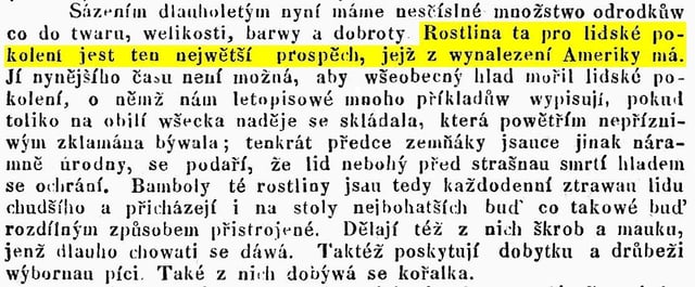 1846 sample of printed Czech