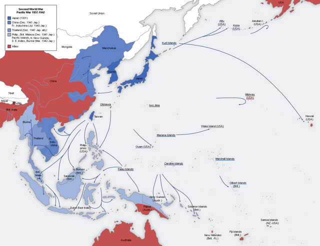 Japanese advance until mid-1942