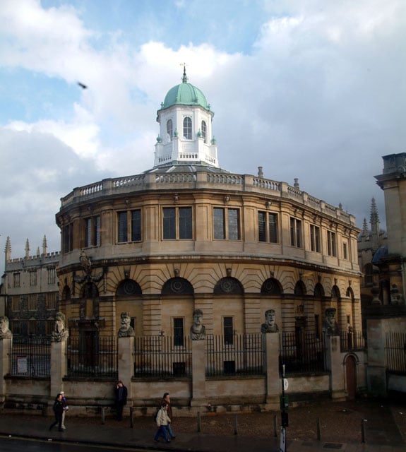 The Sheldonian Theatre, built by Sir Christopher Wren between 1664 and 1668, hosts the university's Congregation, as well as concerts and degree ceremonies.
