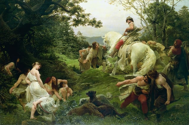 Oldřich and Božena, painting by František Ženíšek, 1884