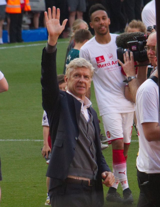Wenger in his final home match as manager of Arsenal in 2018