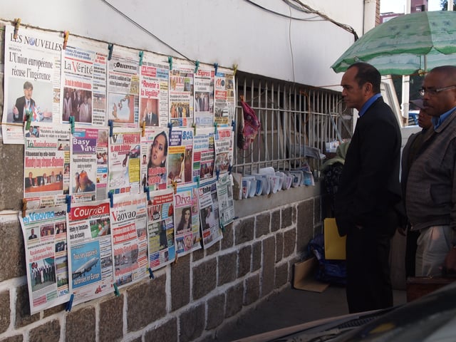 A news stand in Antananarivo