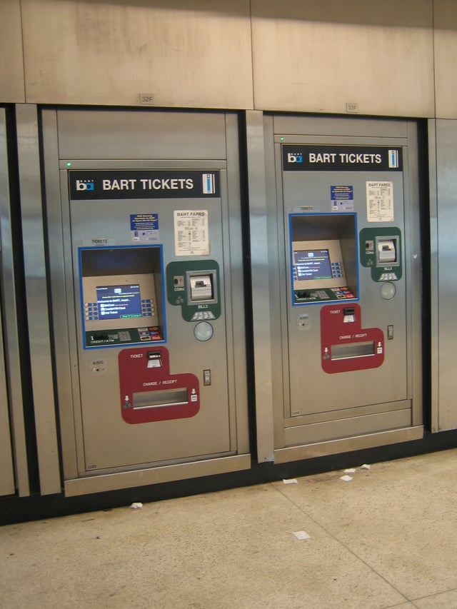 Ticket vending machines at the Powell Street Station