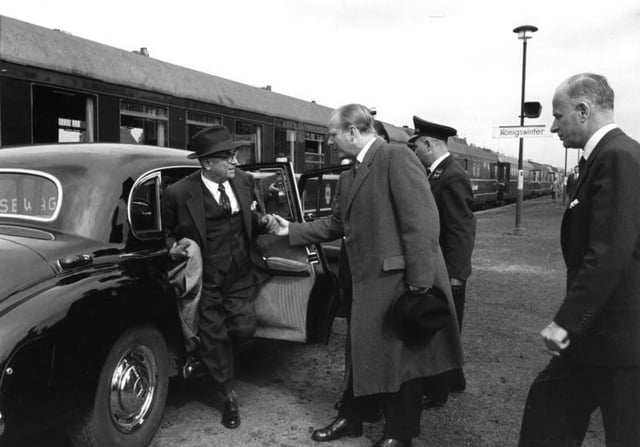 Celal Bayar during a state visit to West Germany in 1958