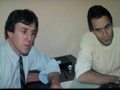 Hagmaier and Bundy during their final death row interview on the eve of Bundy's execution, January 23, 1989