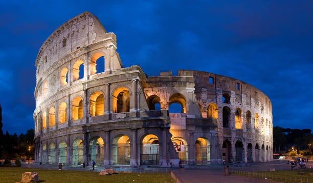 The Colosseum in Rome, built c. 70–80 AD, is considered one of the greatest works of architecture and engineering of ancient history.
