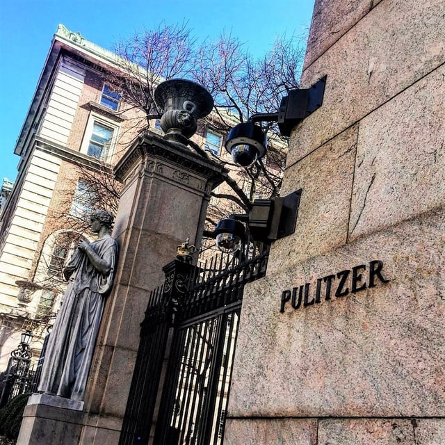 The Broadway and 116th Street Main gate outside Pulitzer Hall