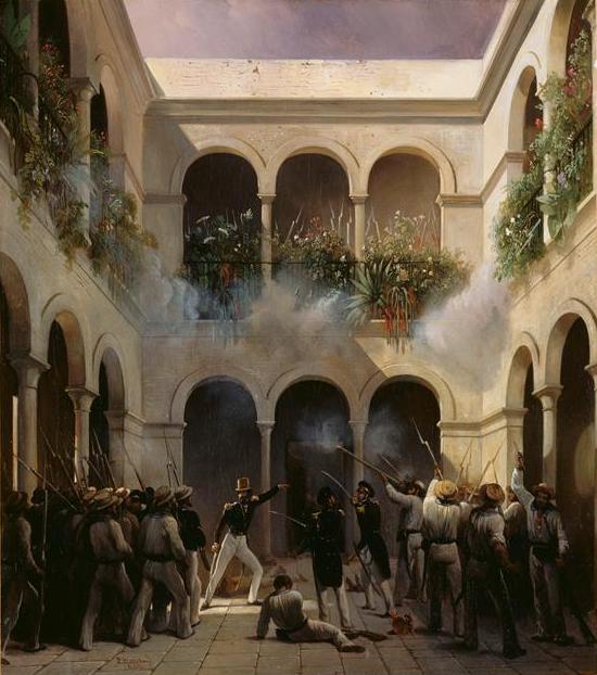 Santa Anna was severely wounded and narrowly escaped capture in the French attack on Veracruz in 1838.