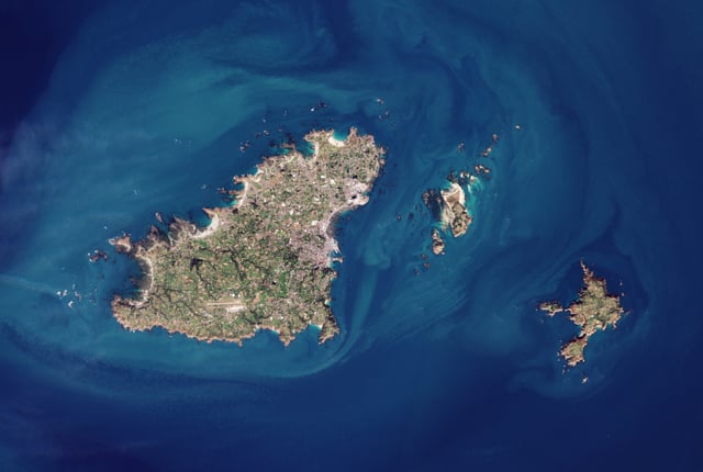 The island of Guernsey seen from space