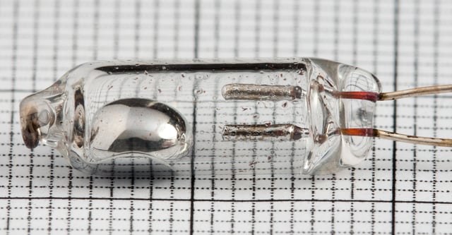 A Single-Pole, Single-Throw (SPST) mercury switch.