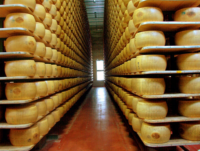 Parmigiano-Reggiano in a modern factory