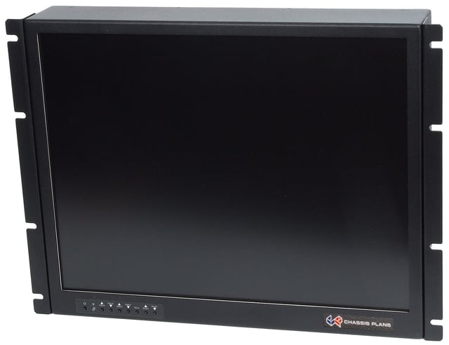 A fixed 19-inch (48 cm), 4:3 rack mount LCD monitor