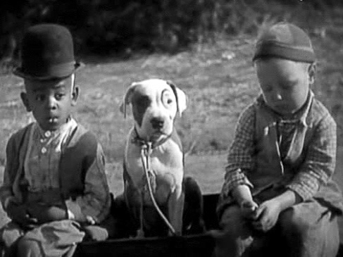 Matthew Beard, Pete the Pup, and Bobby Hutchins in School's Out (1930)