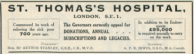 An appeal for funds made in 1931