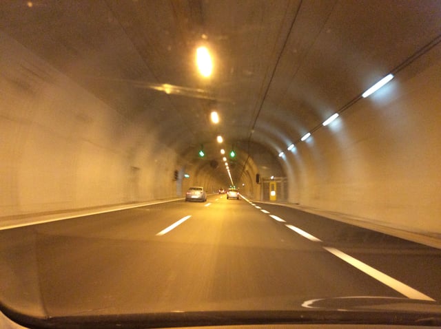 Tunnel on the A1 Motorway in Greece.