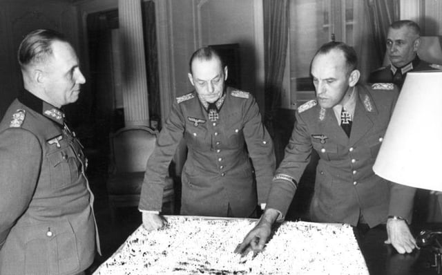 Generalfeldmarschälle Gerd von Rundstedt and Erwin Rommel meeting in Paris