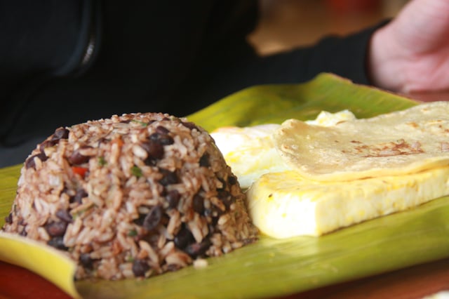 Gallo Pinto is a traditional dish of Nicaragua made with rice and beans.