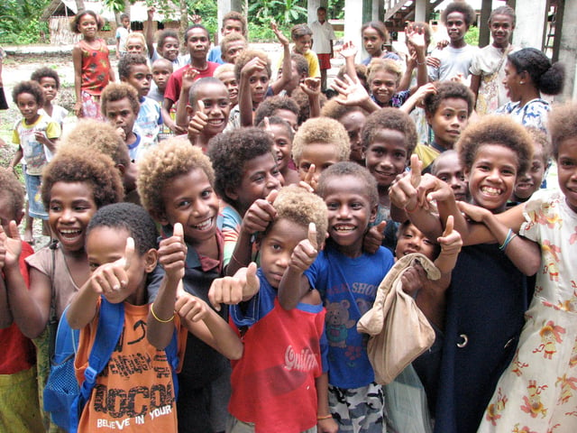 Children at the school in Tuo village, Fenualoa.
