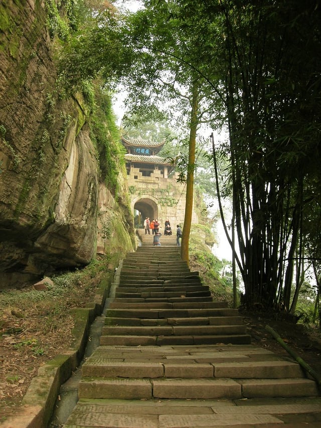 The steep path up to the front gate of Fishing Town